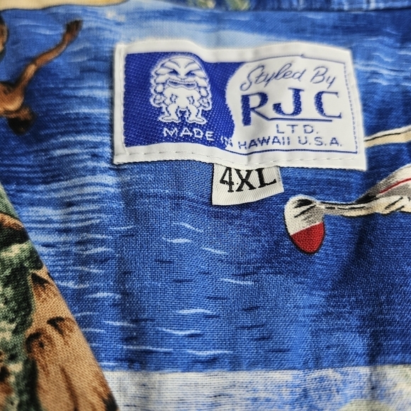 RJC Made in Hawaii Men's 4XL Tropical Button Down Shirt Surfers - Picture 10 of 10